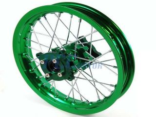 12 Green Rear Rim Wheel CNC Hub CRF50 110 125 SDG SSR