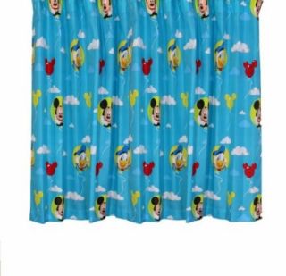 Disney Mickey Mouse Puzzled 66 x 54 inch Drop Curtain Pair Brand New