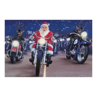Paul Oxman Christmas Greeting Cards Santa and Reindeer on Motorcycles