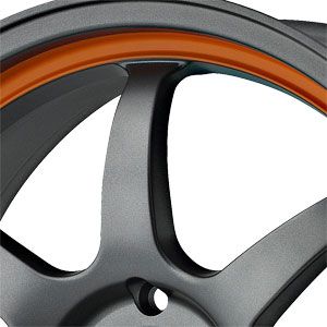 New 17X7 4 100/4 114.3 Forward Matte Gray W/ Orange Stripe Wheels/Rims