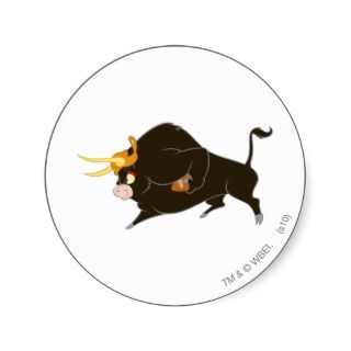 Toro the Bull Full Charge Round Stickers