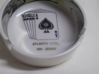 Vintage Atlantic City New Jersey Souvenir Cards Spades Ashtray