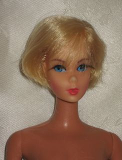 Vintage 1966 Blonde Hair Fair Barbie Doll • Twist N Turn Tan Body