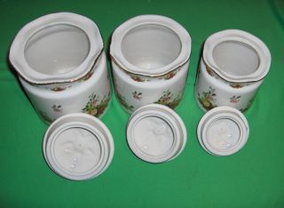 PC Royal Albert Bone China of England Old Country Roses Canisters