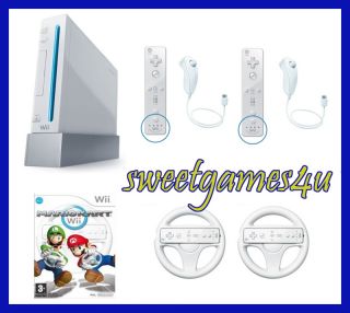 Nintendo White Wii Console 2 Player Bundle with Mario Kart for $229.99