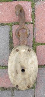 Vermont Antique Barn Farm Wood Cast Iron Pulley Tool