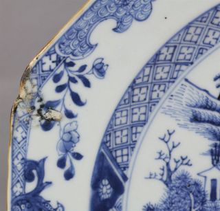 Large Antique Chinese Porcelain Qianlong Porcelain Hexagonal Plate