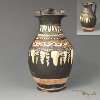 Ancient Greek Gnathian Black Glazed Oinochoe Jug 020813
