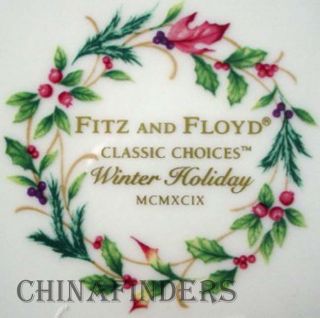 Fitz Floyd China Winter Holiday Pattern Dinner Plate
