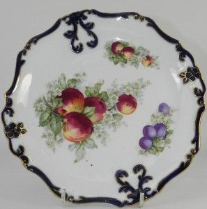 Staffordshire Porcelain Dessert Plate Fruit Design C1910
