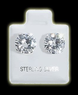 2mm 10mm CZ Stud Earrings 925 Sterling Silver Jewelry