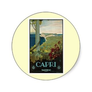 Vintage Capri Italia Italy Poster Art Stickers