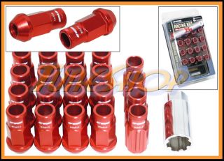 Work Racing RS R Extended Forged Aluminum Lock Lug Nuts 12x1 5 1 5 Red