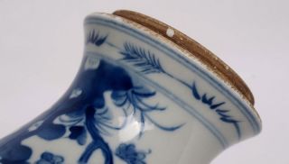 China 19c Blue and White Porcelain Flower Painting Feng Wei Zun Vase