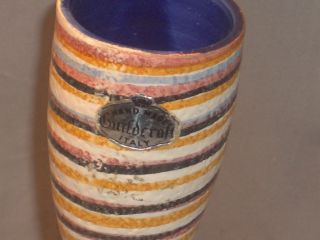 Retro Funky Guildcraft Italian Pottery Striped Vase 60s