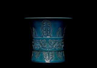 RARE Chinese Porcelain Antique 18th C Peacock Beaker Vase Qianlong