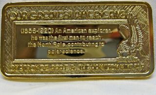 24 KT Gold Plated 1 Troy oz 999 Fine Silver Art Bar The Hamilton Mint