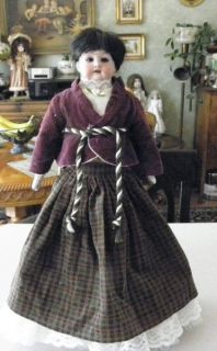 17 Antique German Armand Marseille 370 Doll with Kid Body