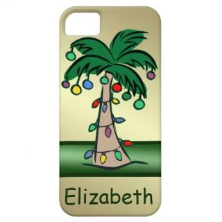Personalized Tropical Christmas Palm Tree iPhone 5 Case