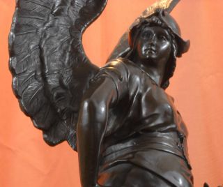 3ft Tall Winged Goddess Warrior of Victory Nike Signed Bronze Statue