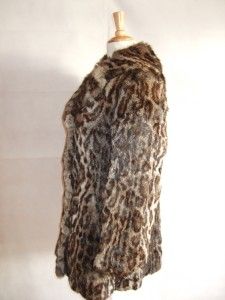 VINTAGE 1960s LEOPARD PRINT REAL FUR COAT 12/14, great condition