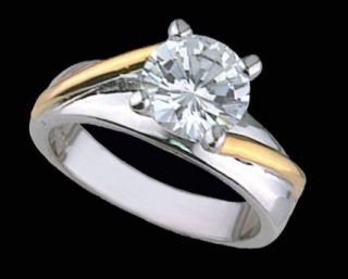 Womens Lovely Solitaire Ring Sterling Silver CZ Sz 5 thru 10