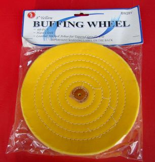 Yellow Buffing Wheel Jewelers 8 60 Ply Hard Cloth Leather Stiched New