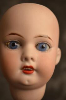 Gorgeous Antique French Bisque Doll Head Marked 9
