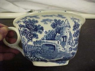 Burslem England Oversized Blue White Castle Cup