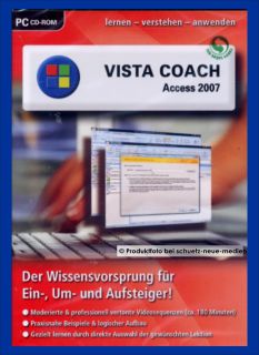 Vista Coach   Access 2007 Lernsoftware NEU + OVP