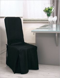 Stuhlhusse Husse Stuhlüberzug Stuhlüberwurf schwarz XL