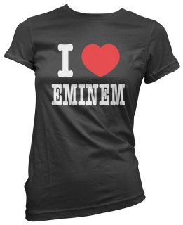 Love Heart Eminem Womens Girls Black Ladies T Shirt Cotton Top
