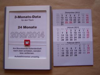 Monats   Tischkalender 2013   2014 Weiß/Grau   NEU