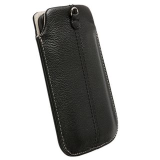Krusell Luna Leder Etui Tasche Einband für HTC One X Neu   Schwarz