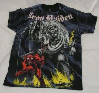 IRON MAIDEN Sketched Number of the Beast Allover Print S M L XL tee t