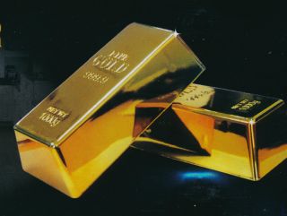 2x Türstopper Türpuffer Briefbeschwerer Goldbarren Design Gold je1