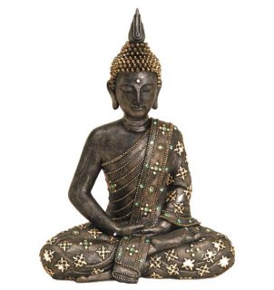 8670) 42cm Deko thailand BUDDHA Figur Statue Skulptur FENG SHUI Asien