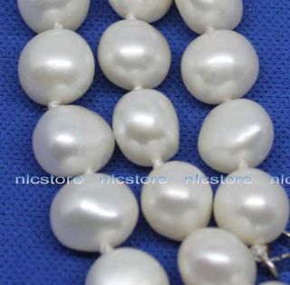 Charming Jewelry set white pearl necklace + earrings