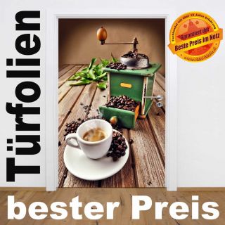 TF10 Kaffee Bohnen Mühle Küche Türfolie Türposter Türtapete