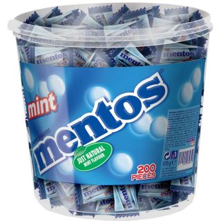 13,66EUR/1kg) Mentos Mint 1er Kaubonbon, Dragee, 200 Stück
