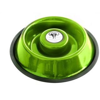 Platinum Pets Stainless Steel Extra Heavy Slow Eating Dog Bowl