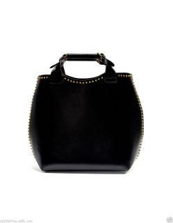 Zara Tasche Bag Leder Leather Shopper Tote handtasche studs studded