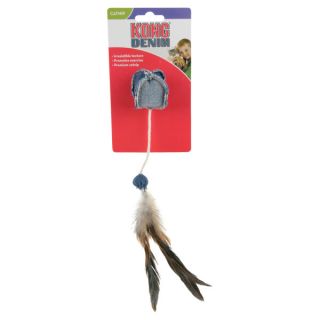 KONG for Cats Ball with Feathers Denim Toy   Teasers   Toys