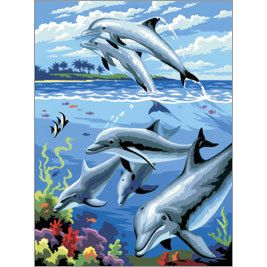 Malen nach Zahlen   Delfine