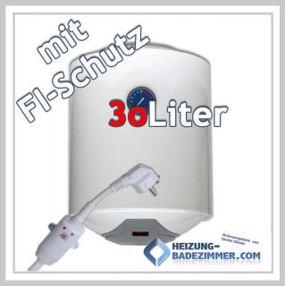 Warmwasserspeicher Boiler Speicher 30 Liter m. FI Schutzschalter