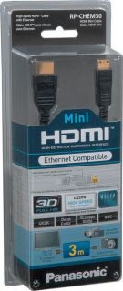 Original Panasonic HDMI Kabel RP CHEM30 HDMI 1 4 Mini 3m mit Ethernet