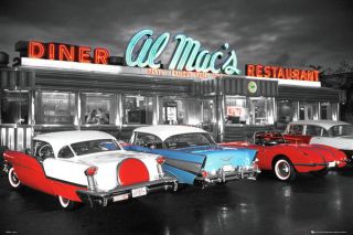 Al Mac`s Diner Maxi Poster 61 x 91,5 cm USA Autos Oldtimer 50er Jahre
