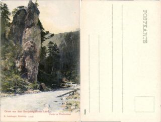 71535;Partie im Wimbachthal Berchtesgaden Wimbach Litho