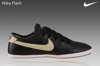 Nike Flash Macro Leather Gr.40,5 Schuhe Sneaker Slipper schwarz 454410