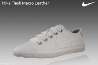 Nike Flash Macro Leather Gr.40,5 weiß Schuhe Sneaker Slipper Leder